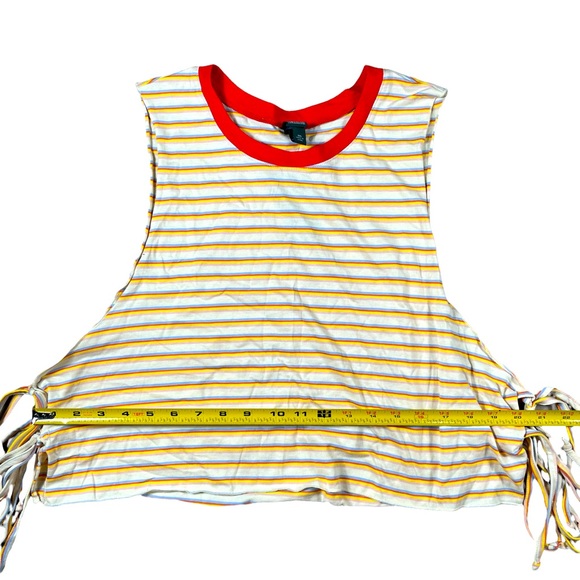Wild Fable size Xxl red yellow blue striped Side-Tie Cropped Muscle Tank Top NWT - Picture 7 of 10
